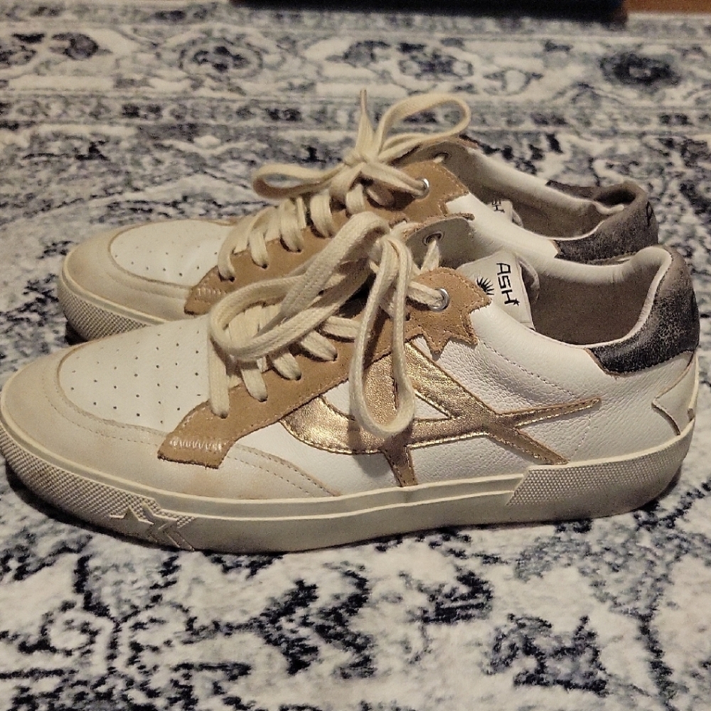 Ash Women's Sneakers in White and Gold